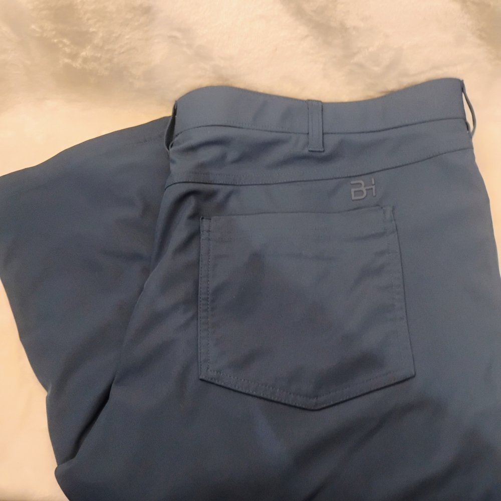 Ben Hogan Performance Pants Mens 40x30 Navy Blue Stretch Flat‎ Front Q